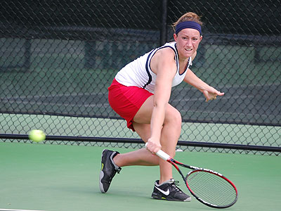 FSU's Tiffany Rheynard eyes the ball in Thursday's NCAA Regional Match (Photo by Travis McCurdy, Northwood Sports Information)