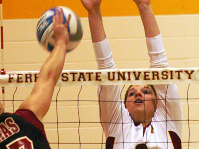 Senior middle hitter Sarah Lark is a repeat selection on the Ferris State Invite All-Tournament Team.