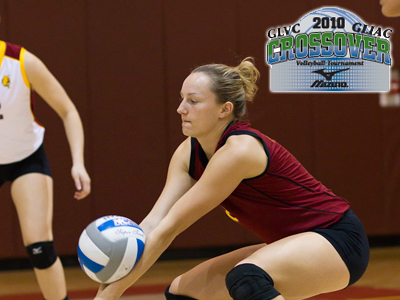 Ashley Huntey posted her seventh double-double with 17 kills and 13 digs in the win versus Rockhurst.  (Photo by Ben Amato)