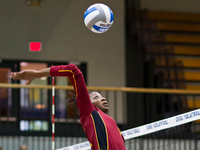 Arielle Goodson had a match-high 27 kills and hit .489 for the Bulldogs in Friday's match at Northern Michigan.  (Photo by Ben Amato)