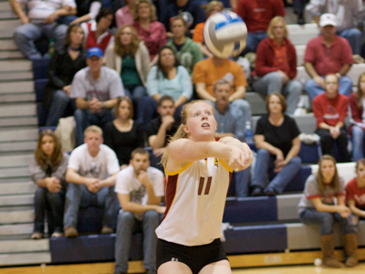 Samantha Fordyce directed the Ferris State offense with a season-high 48 assists in the five-set win.  (Photo by Rod Cannon Photography)