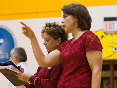 The FSU coaching staff will be directing volleyball youth training clinincs starting in mid-January 2011.  (Photo by Ben Amato)