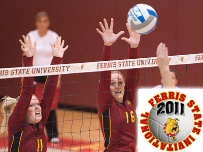 Samantha Fordyce (left) and Mallory Kopa (right) hope to lead the Bulldogs to victory in the 2011 Ferris State Invitational.  (Photo by Ben Amato)