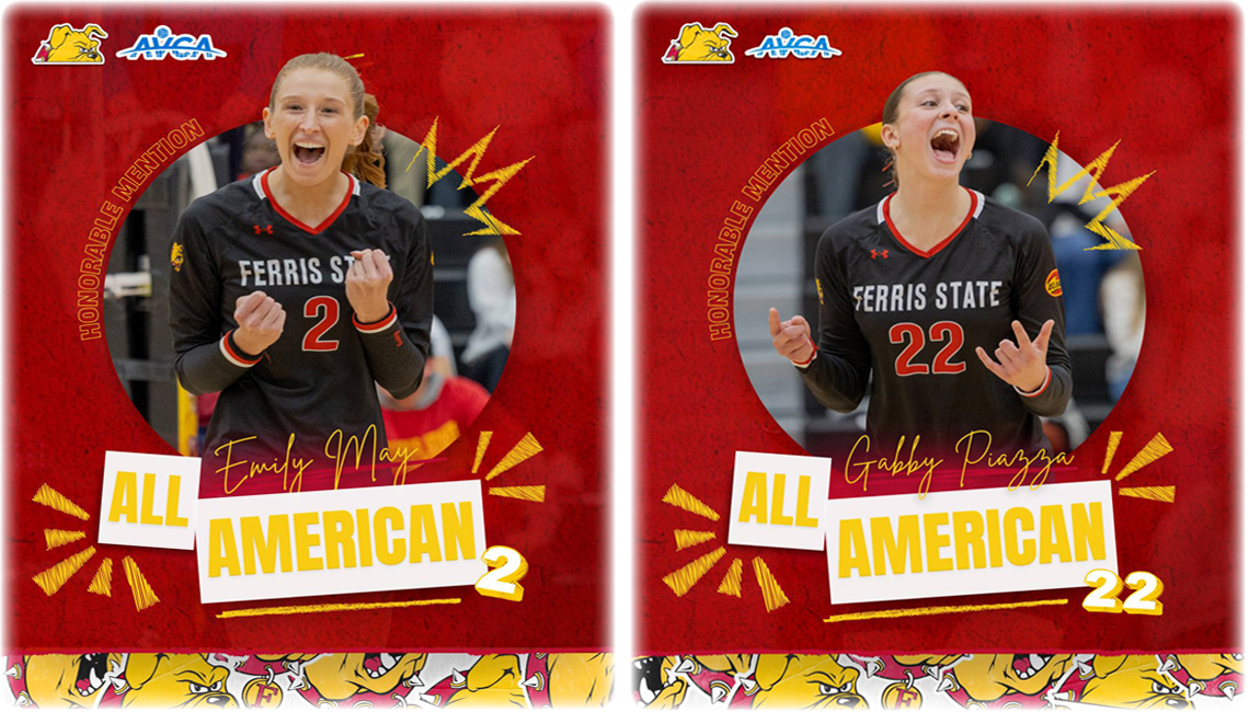 Two Ferris State Volleyball Standouts Tabbed As 2025 AVCA D2 All-Americans