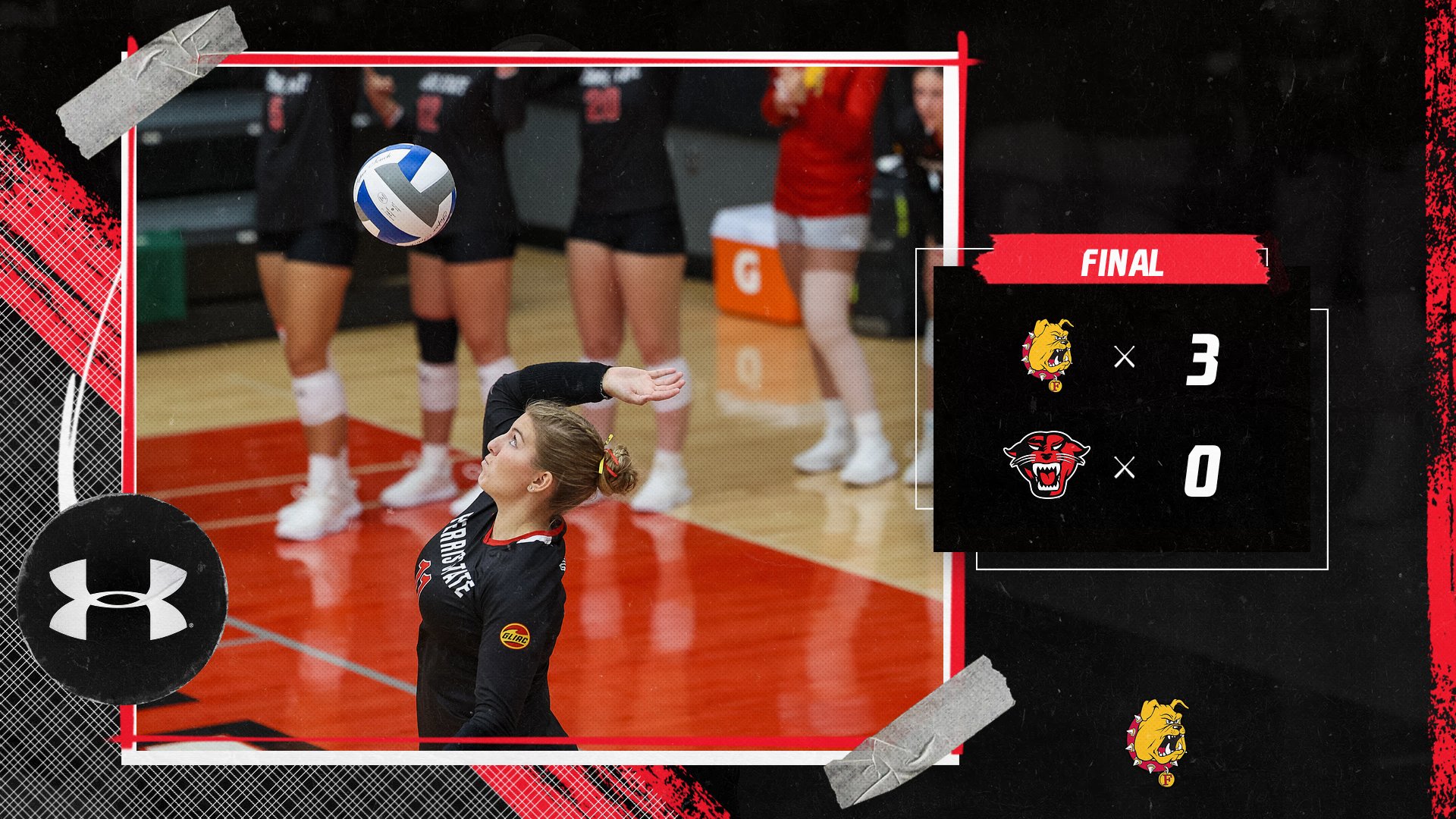 Ferris State Volleyball Sweeps Davenport In GLIAC Play