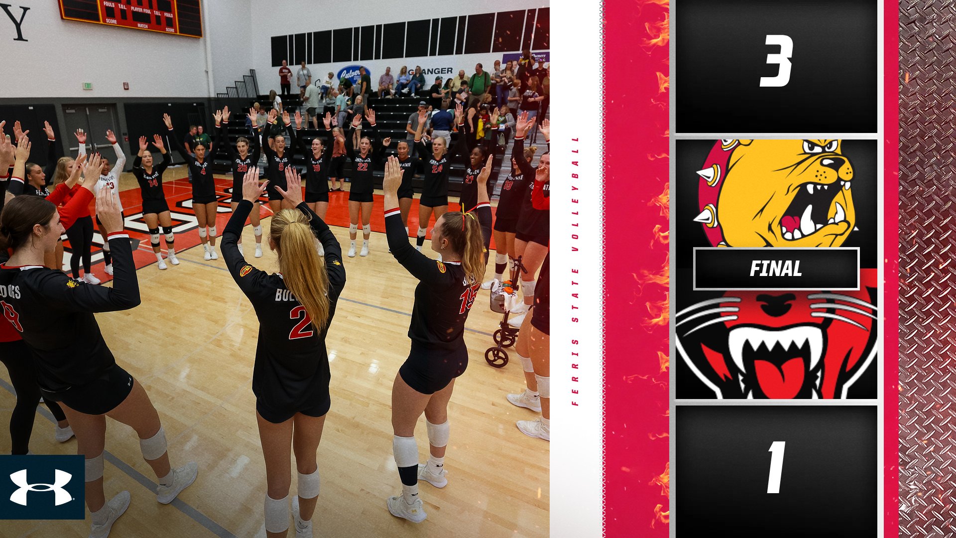 Ferris State Volleyball Notches Road Victory At Davenport In GLIAC Play